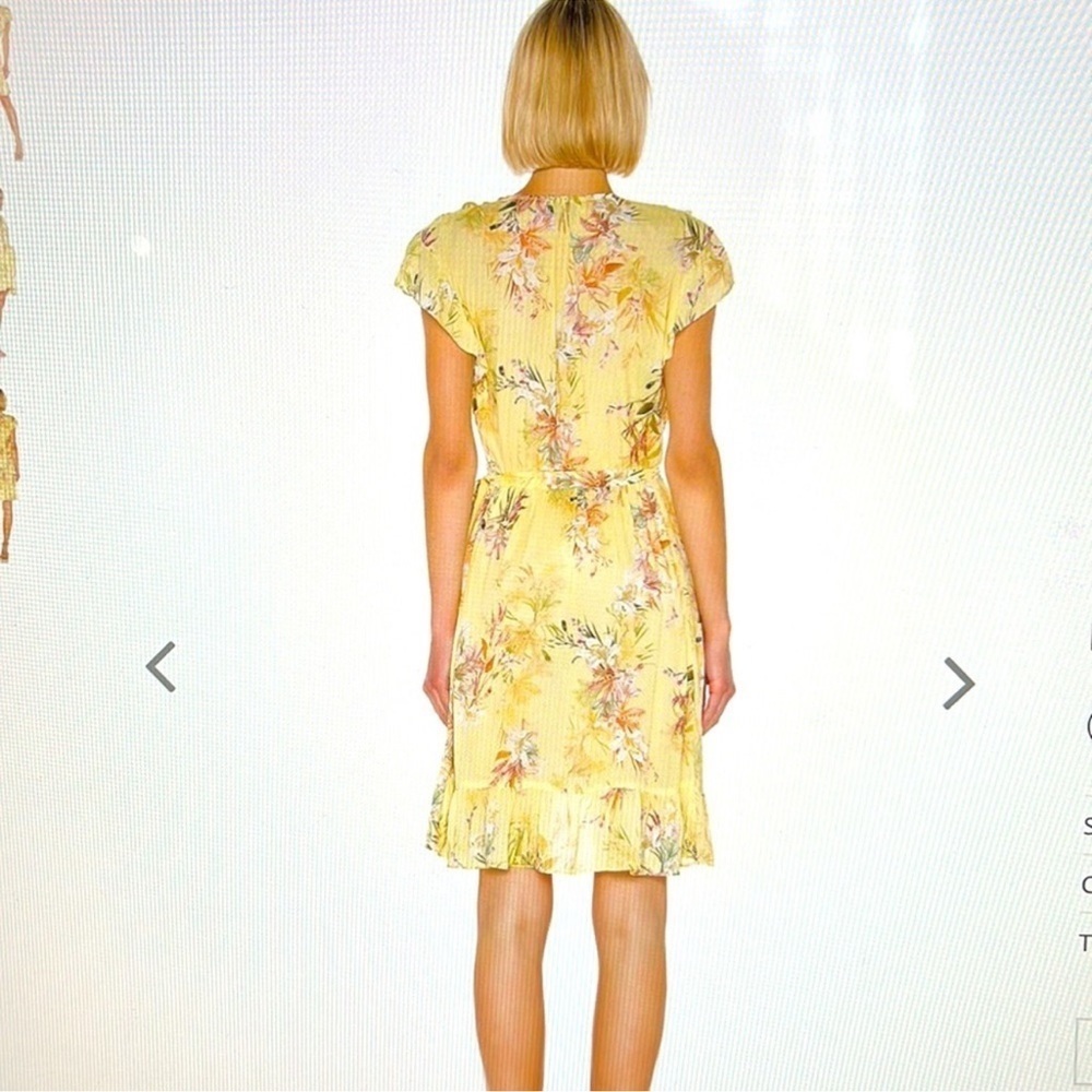 RAVN x Revolve Yellow Floral Wrap Dress size Small - Picture 3 of 11